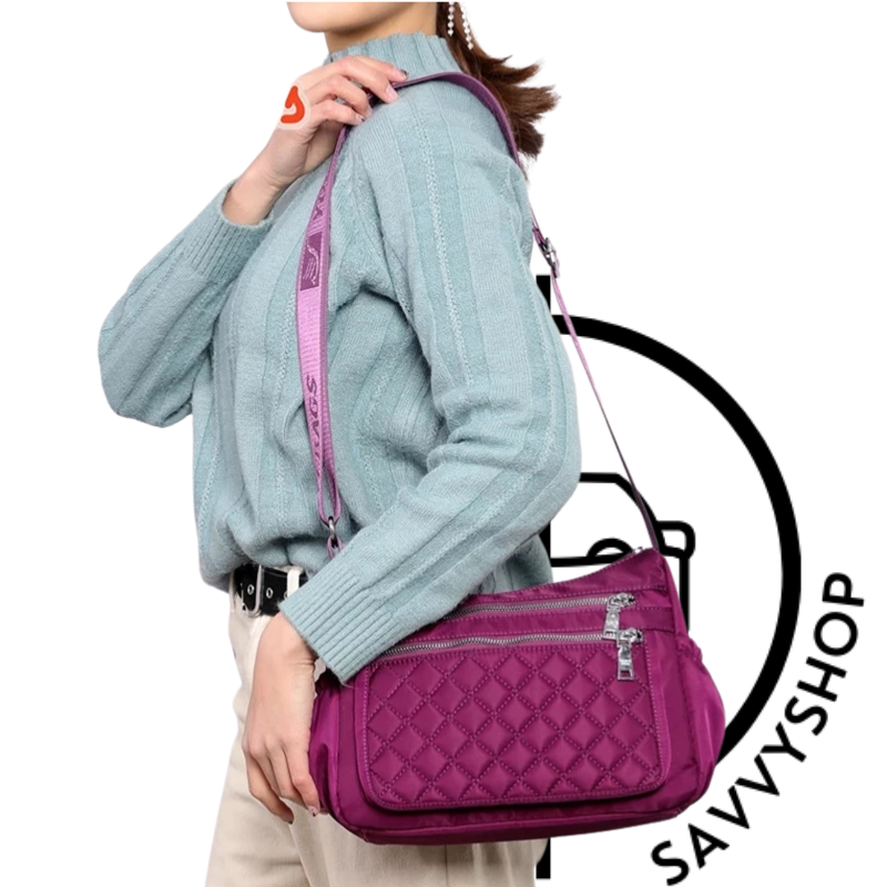 Women Shoulder Bag Waterproof Multi-Pocket Zipper