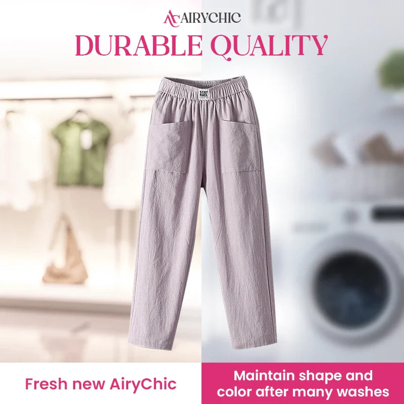 AiryChic - Women's High Waist Loose Linen Pants