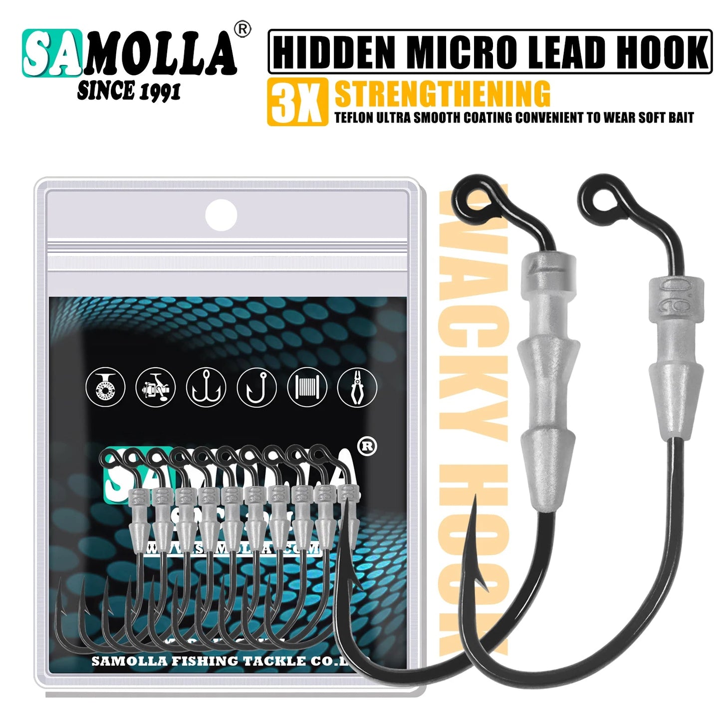Fishing Weighted Worm Hooks For Soft Plastics Lures