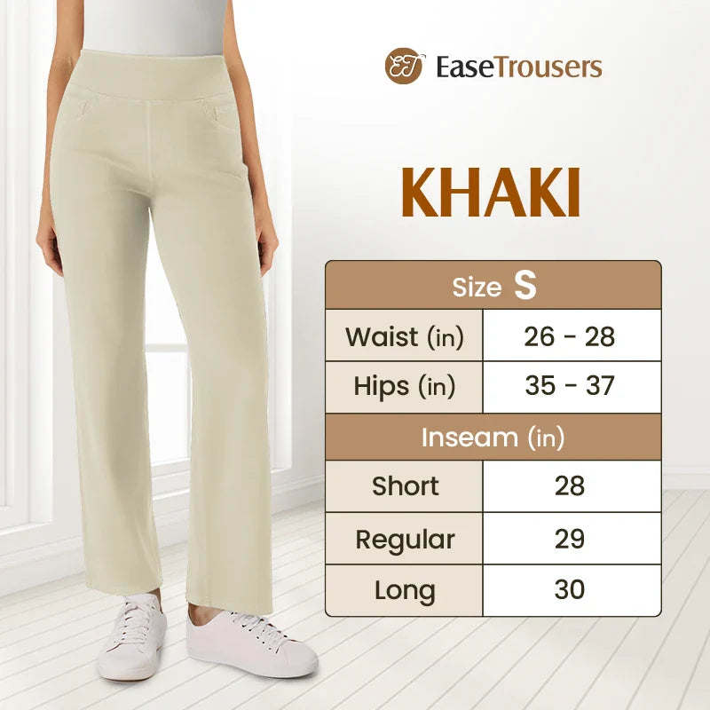 EaseTrousers - High Waisted Multi-Pocket Straight Leg Stretchy Pants