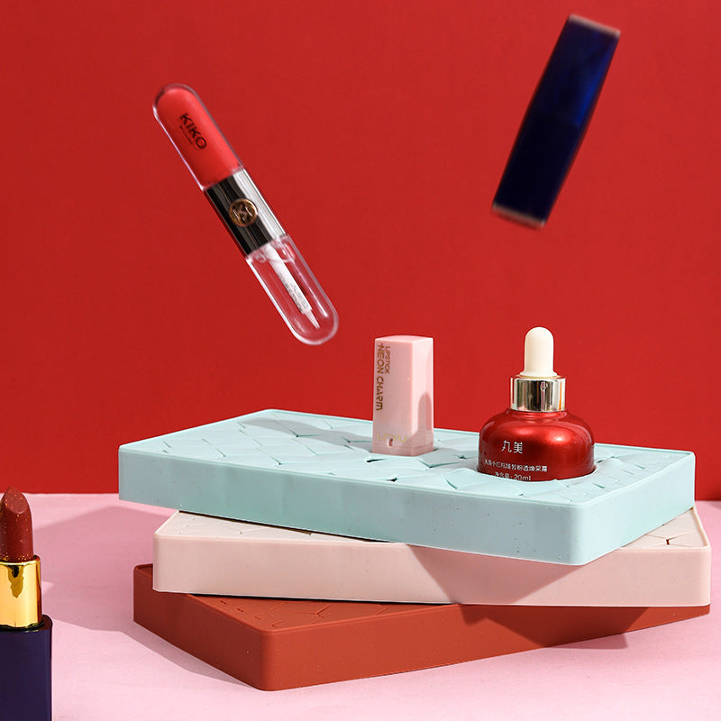 Silicone Lipstick Organizer – Multi-Slot Makeup Holder for Lipsticks and Pencils