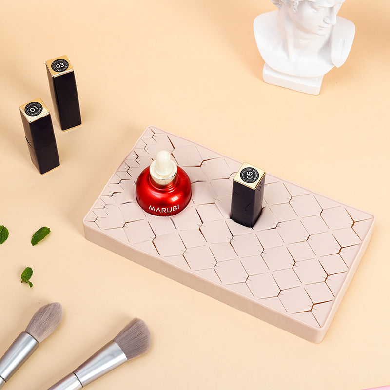 Silicone Lipstick Organizer – Multi-Slot Makeup Holder for Lipsticks and Pencils