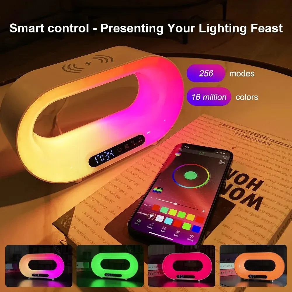 3 In 1 Intelligent LED Night Light Wireless Charger Alarm Clock