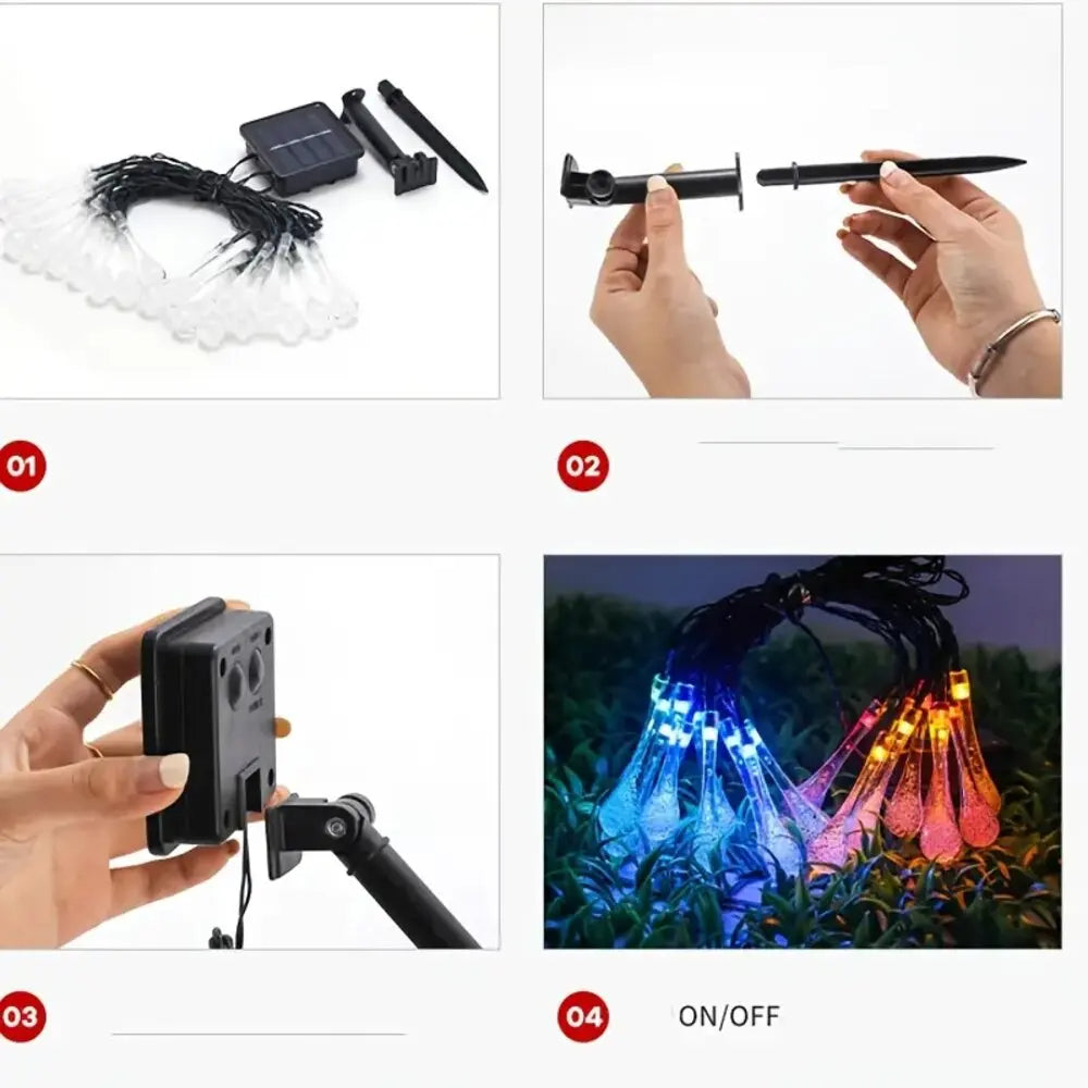 Water Drop Solar Lights