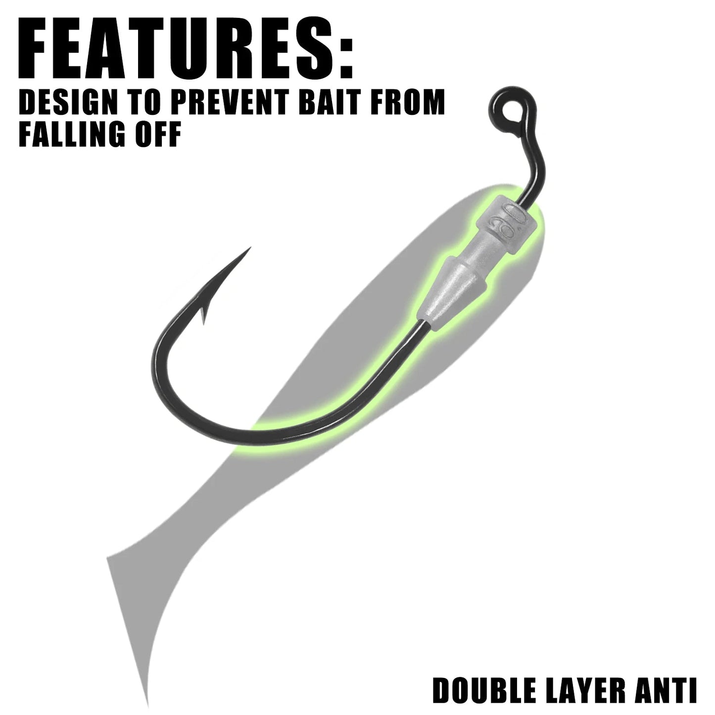 Fishing Weighted Worm Hooks For Soft Plastics Lures