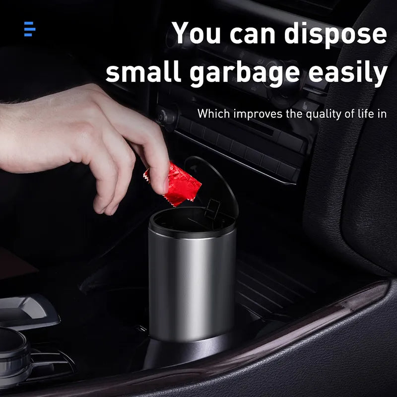 Automotive Car Trash Bin Alloy Garbage Can