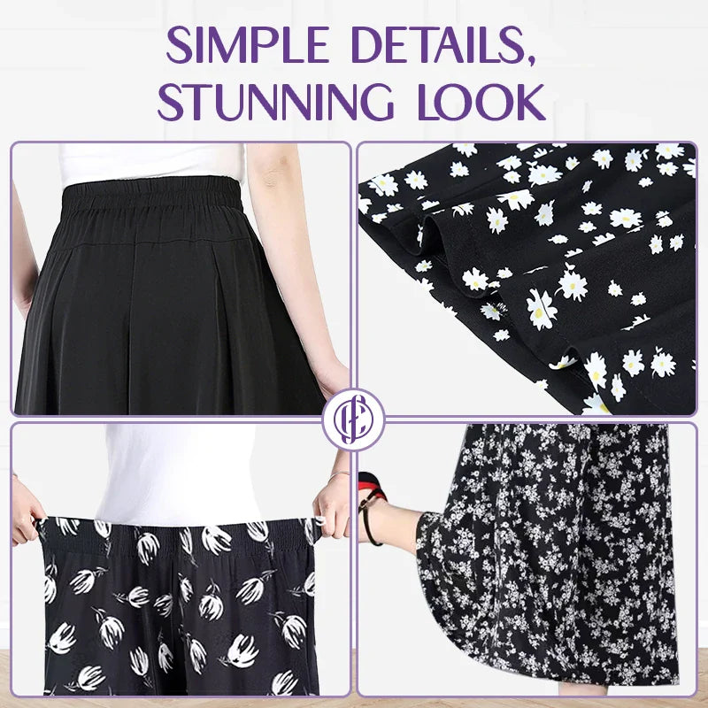 CurvyFlair - High Waist Wide Leg Culottes