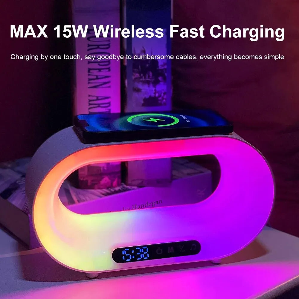 3 In 1 Intelligent LED Night Light Wireless Charger Alarm Clock