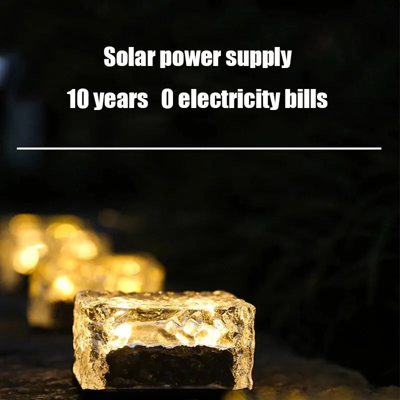 Solar Glass Brick Light Solar Ice Cube LED