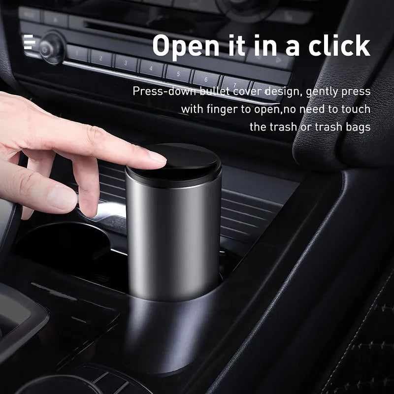 Automotive Car Trash Bin Alloy Garbage Can