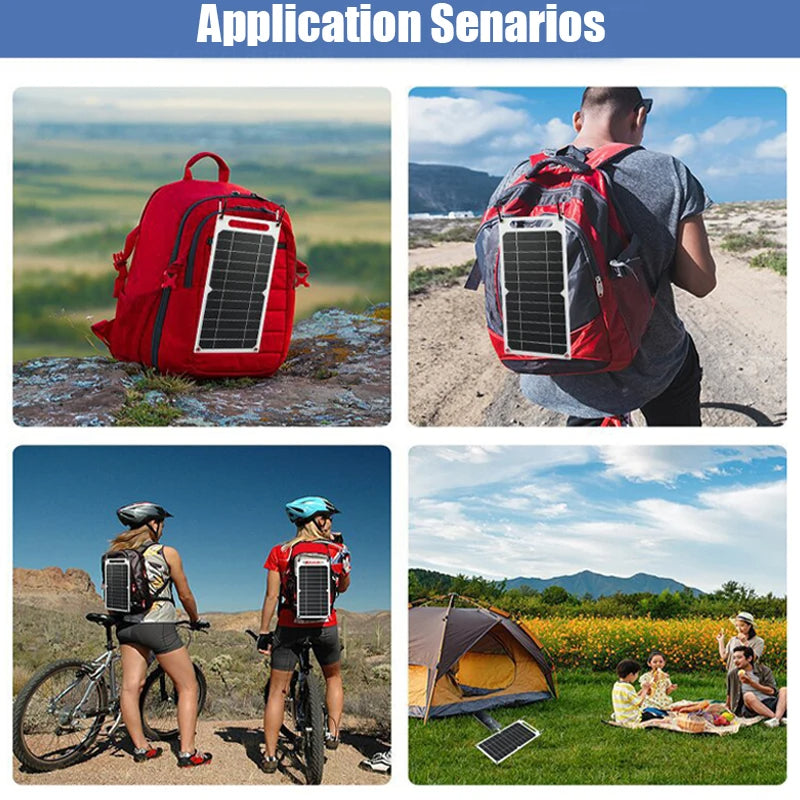 30W Solar Panel With USB Portable Battery Waterproof