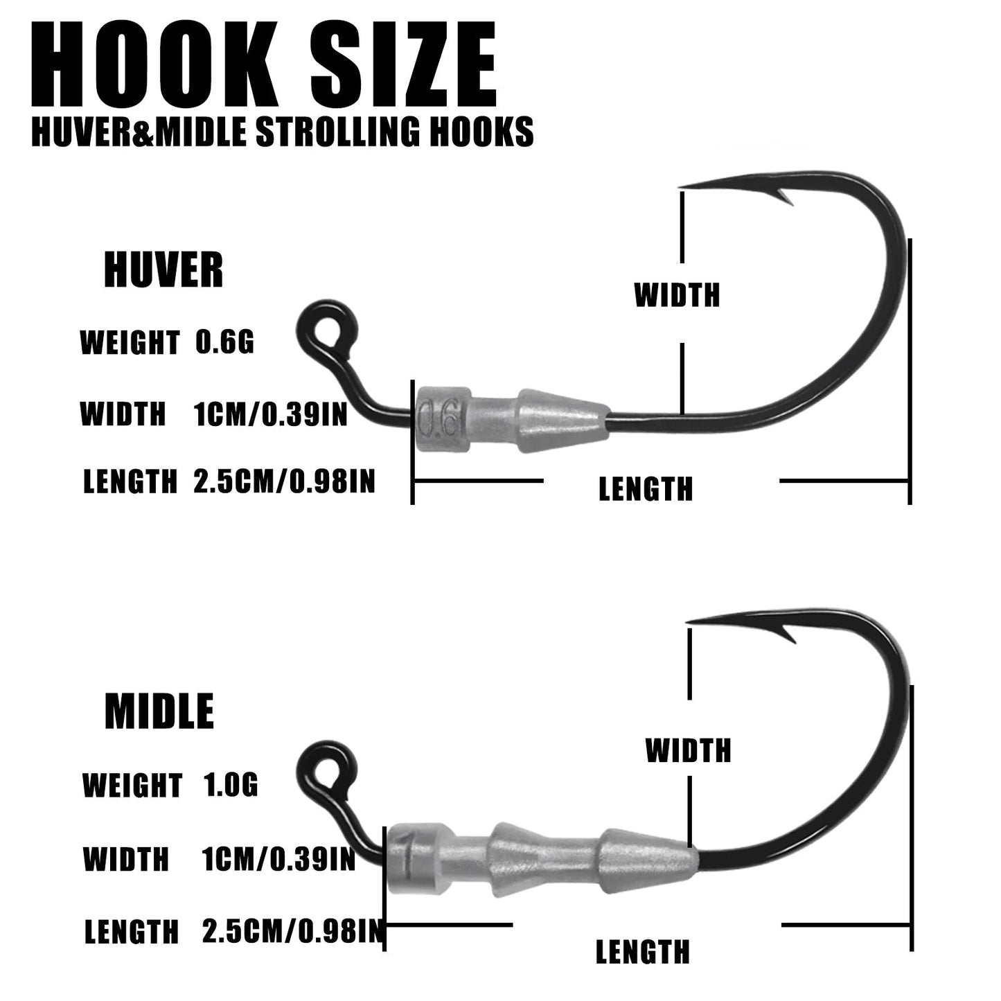 Fishing Weighted Worm Hooks For Soft Plastics Lures
