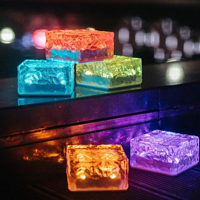 Solar Glass Brick Light Solar Ice Cube LED