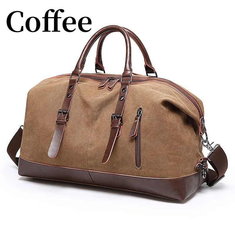 Canvas Leather Men Travel Bags
