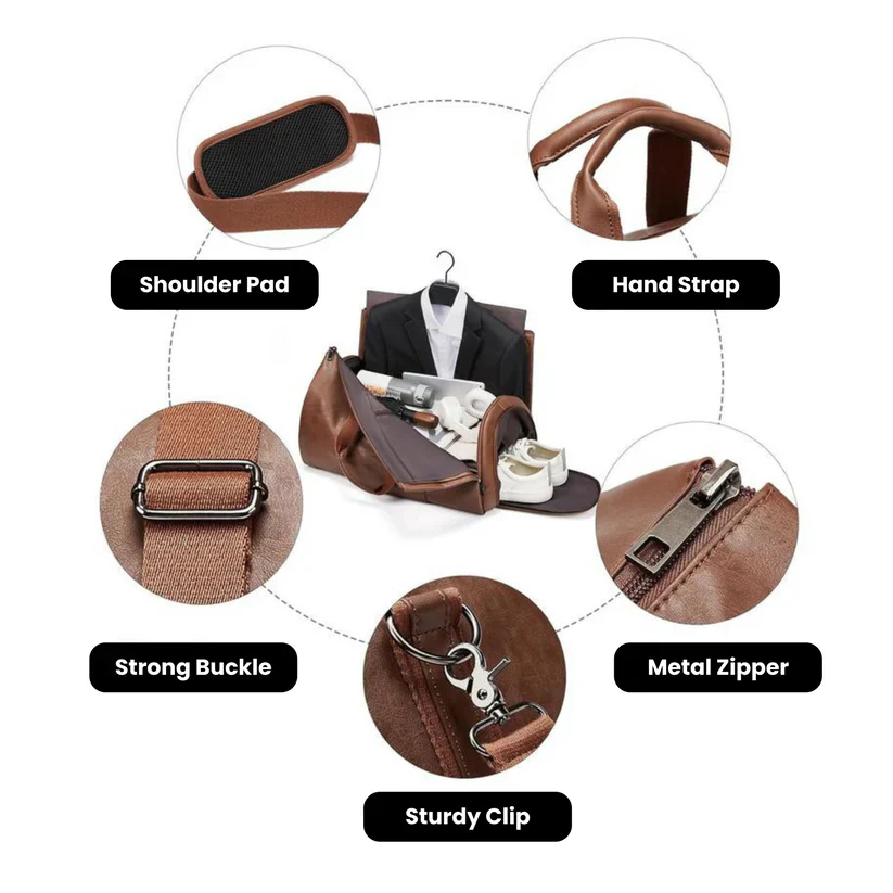 2024 Waterproof Leather Suit Travel Bag