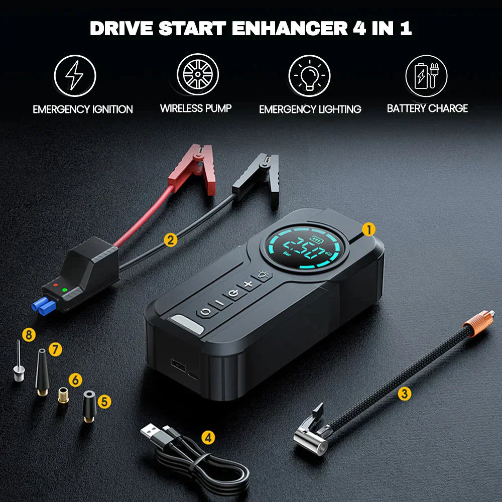 DRIVE START ENHANCER 4 IN 1/ HIGH-PRESSURE AIR CHARGER 2 IN 1