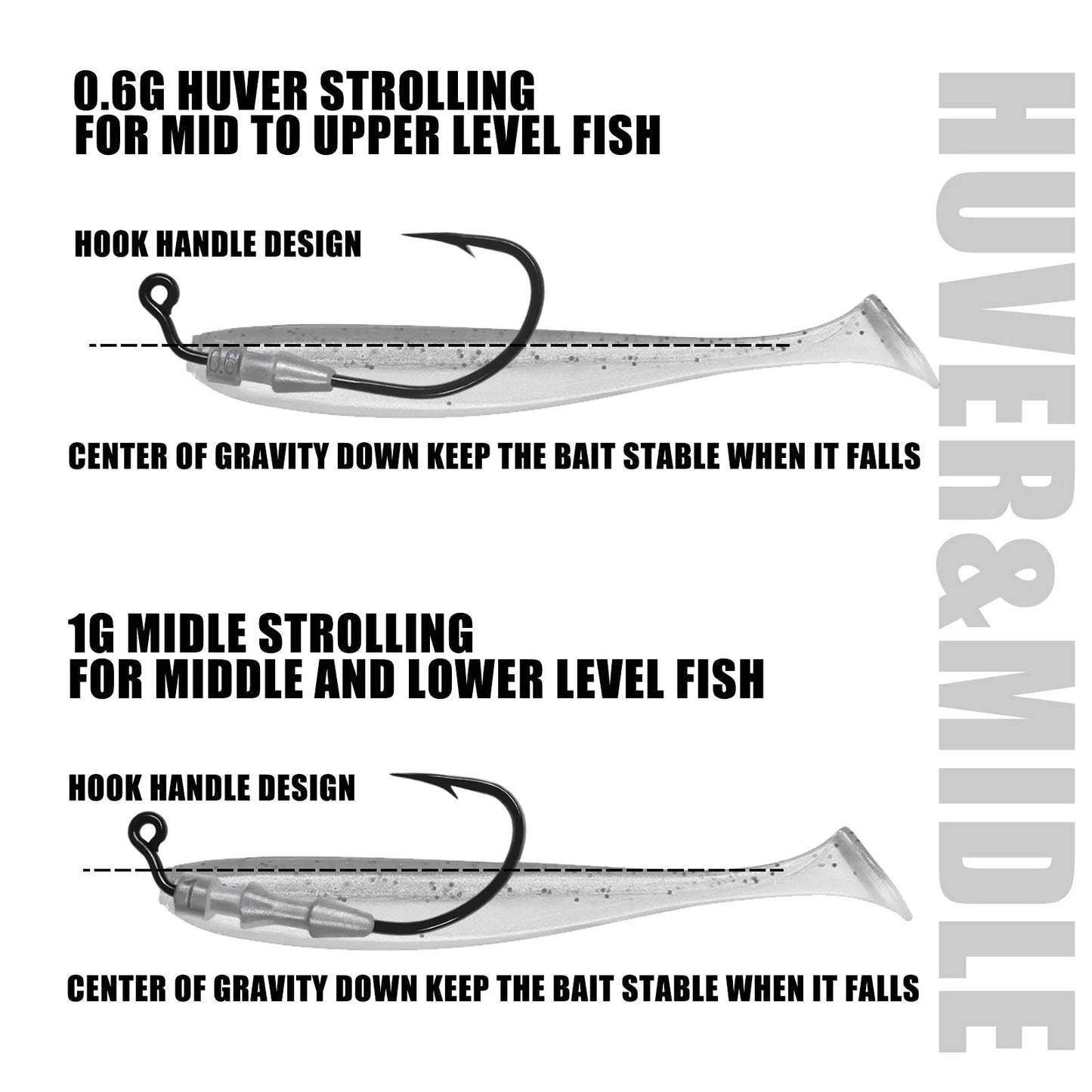 Fishing Weighted Worm Hooks For Soft Plastics Lures