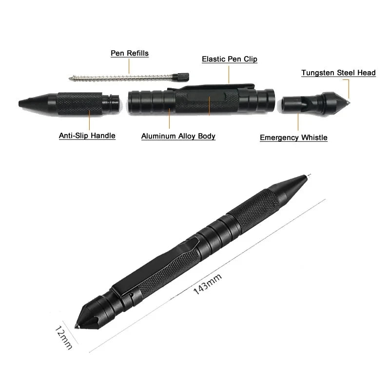 High Quality Portable Multi-Function 3-In-1 Military Tactical Pen