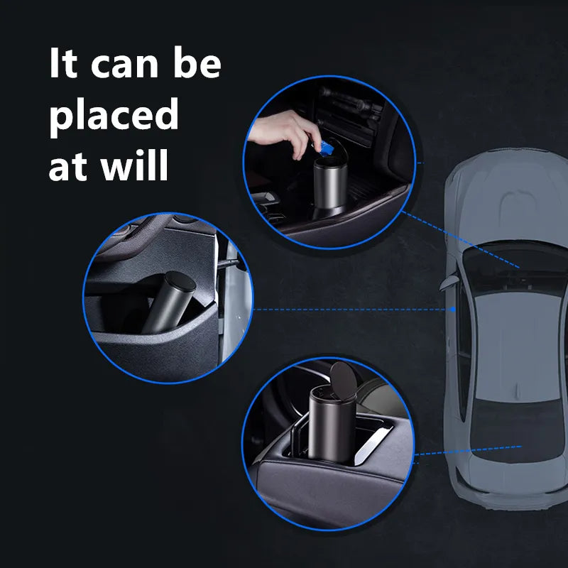 Automotive Car Trash Bin Alloy Garbage Can