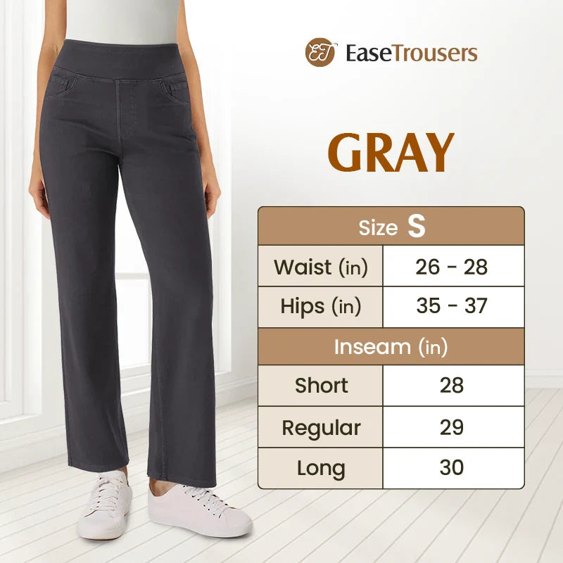 EaseTrousers - High Waisted Multi-Pocket Straight Leg Stretchy Pants