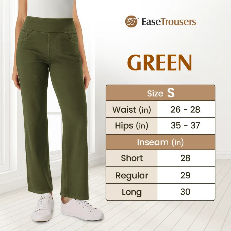 EaseTrousers - High Waisted Multi-Pocket Straight Leg Stretchy Pants