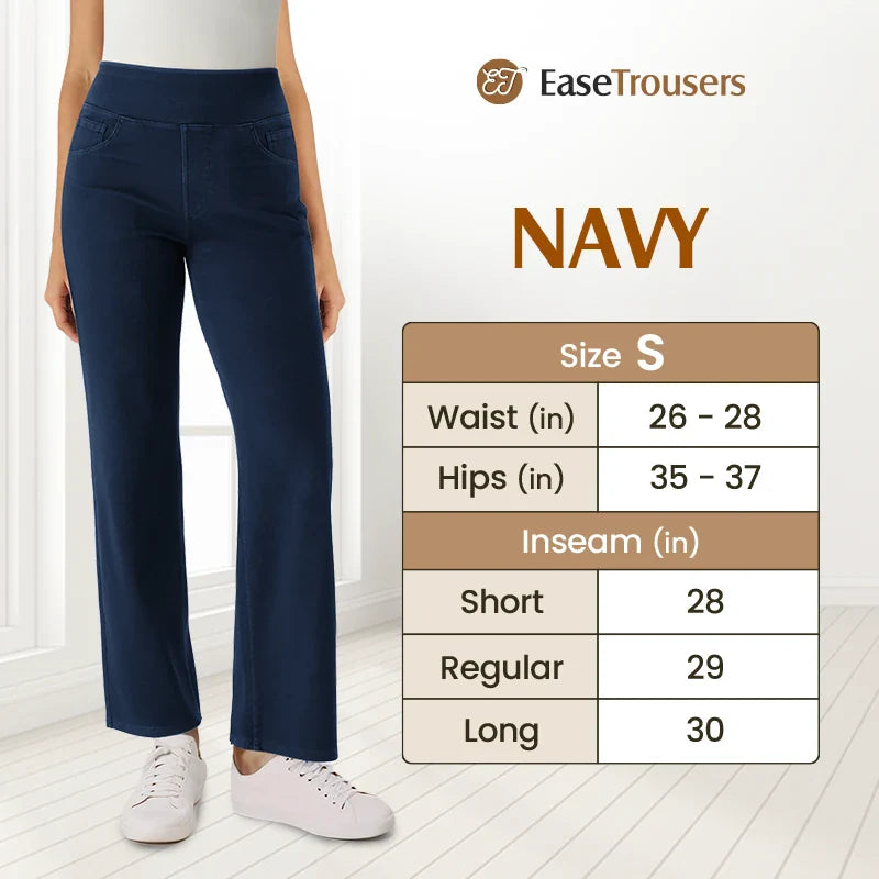 EaseTrousers - High Waisted Multi-Pocket Straight Leg Stretchy Pants