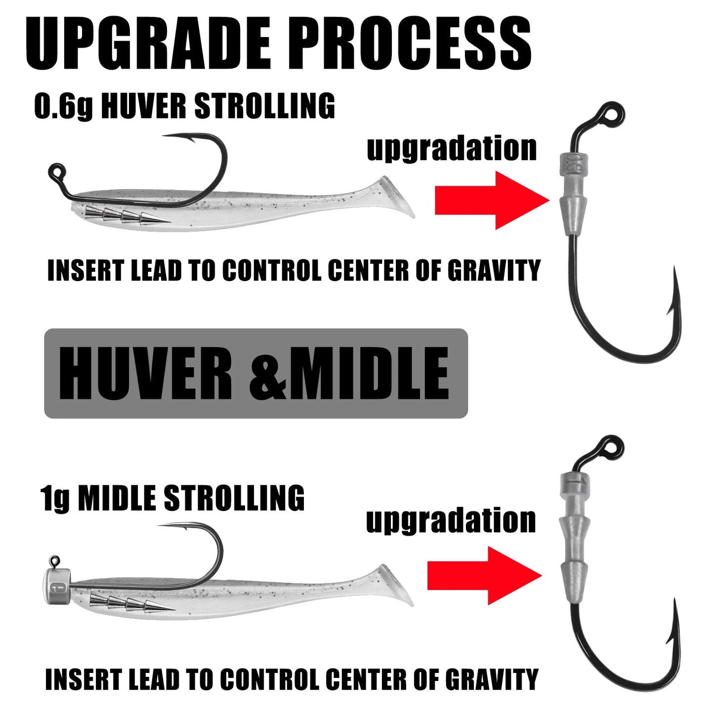 Fishing Weighted Worm Hooks For Soft Plastics Lures