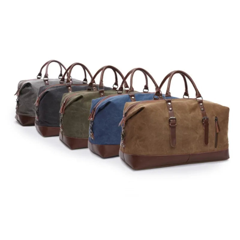 Canvas Leather Men Travel Bags