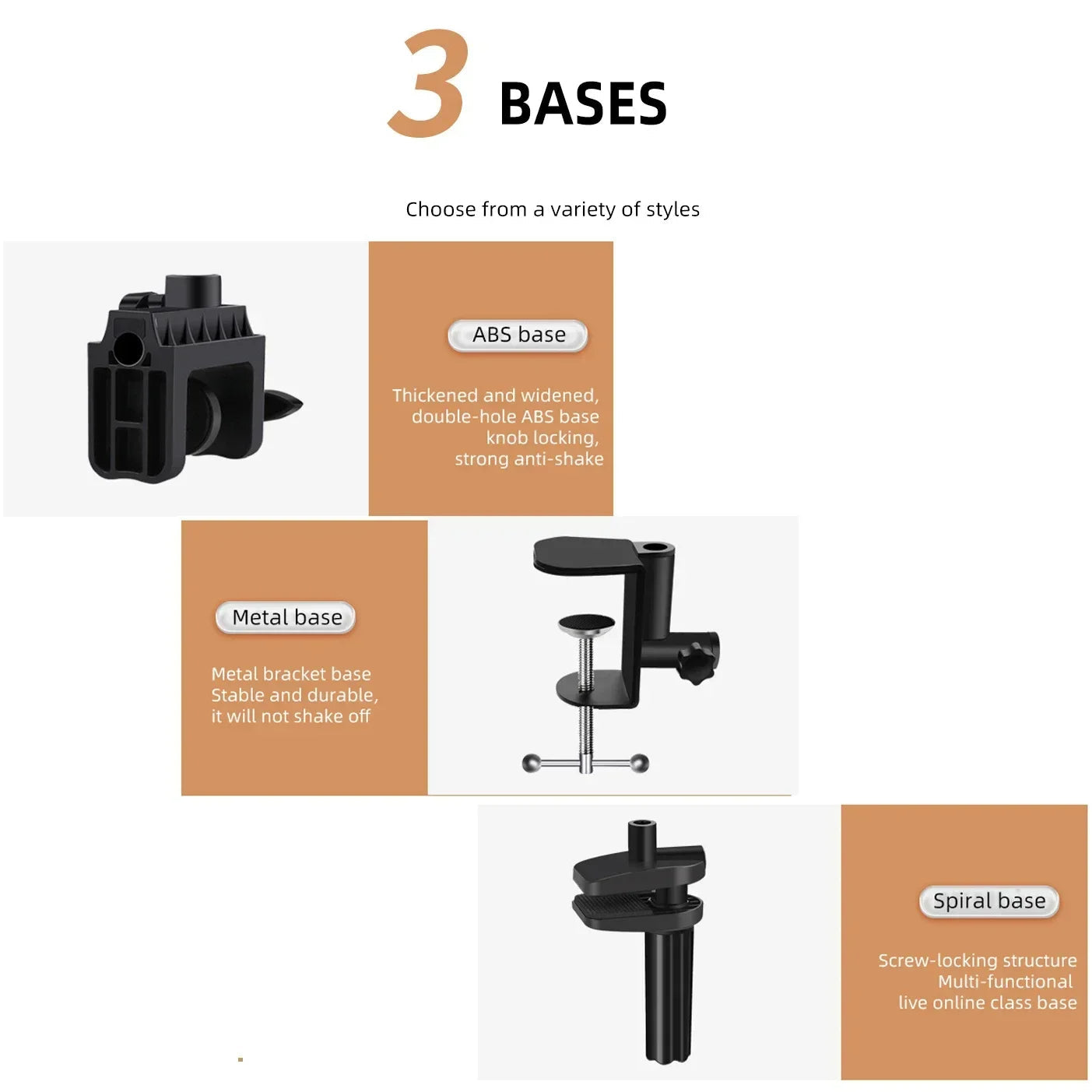 360° Adjustable 3.5 to 10.6 Inch Tablet Stand