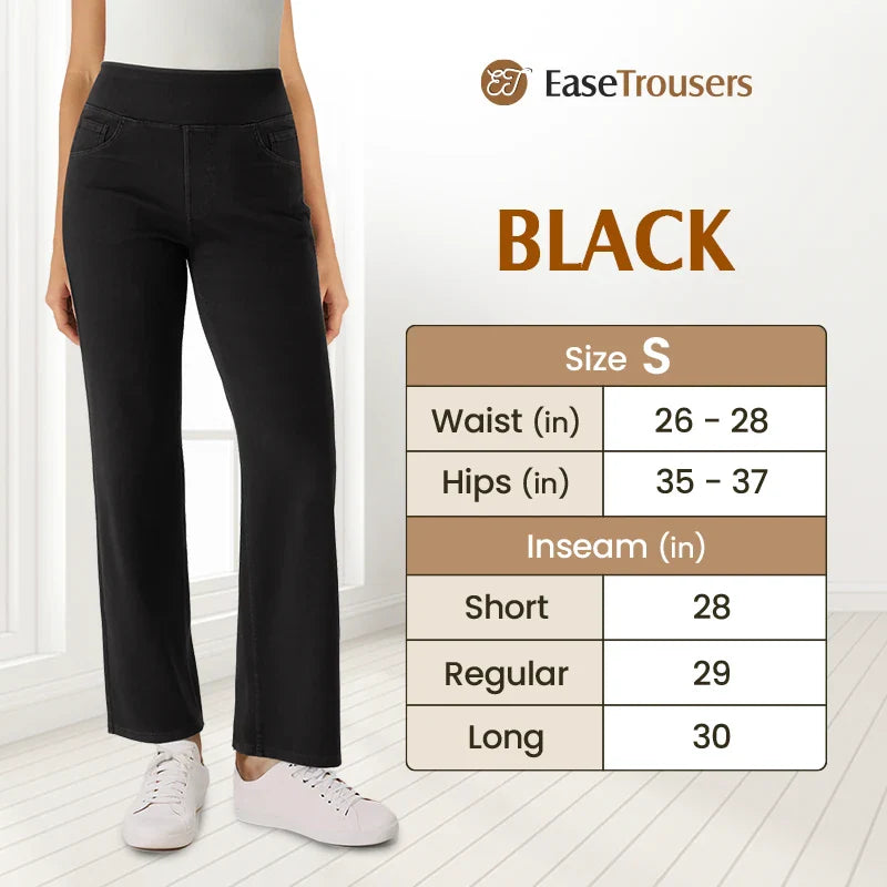 EaseTrousers - High Waisted Multi-Pocket Straight Leg Stretchy Pants