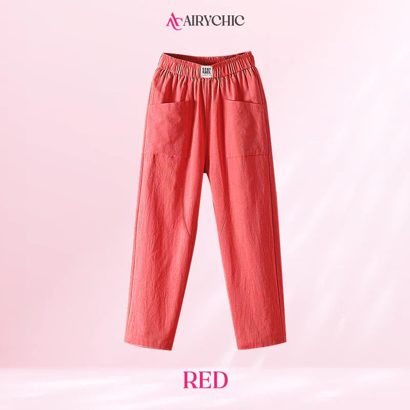 AiryChic - Women's High Waist Loose Linen Pants
