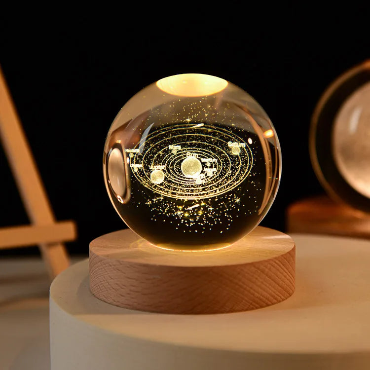 3D Crystal ball Crystal Planet Night Light Laser
