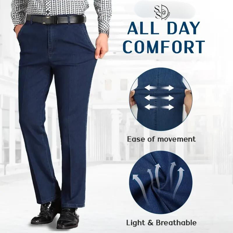 🔥 Men's High Waist Straight Fit Stretch Jeans 🔥