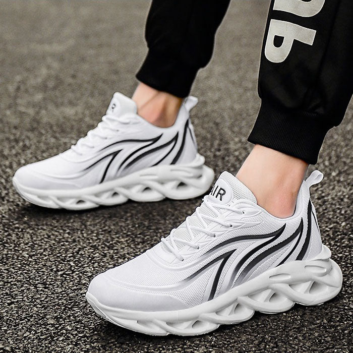 azfleek Lace-up Shoes Men's Flame Printed Sneakers Comfortable Outdoor Athletic Running Shoes