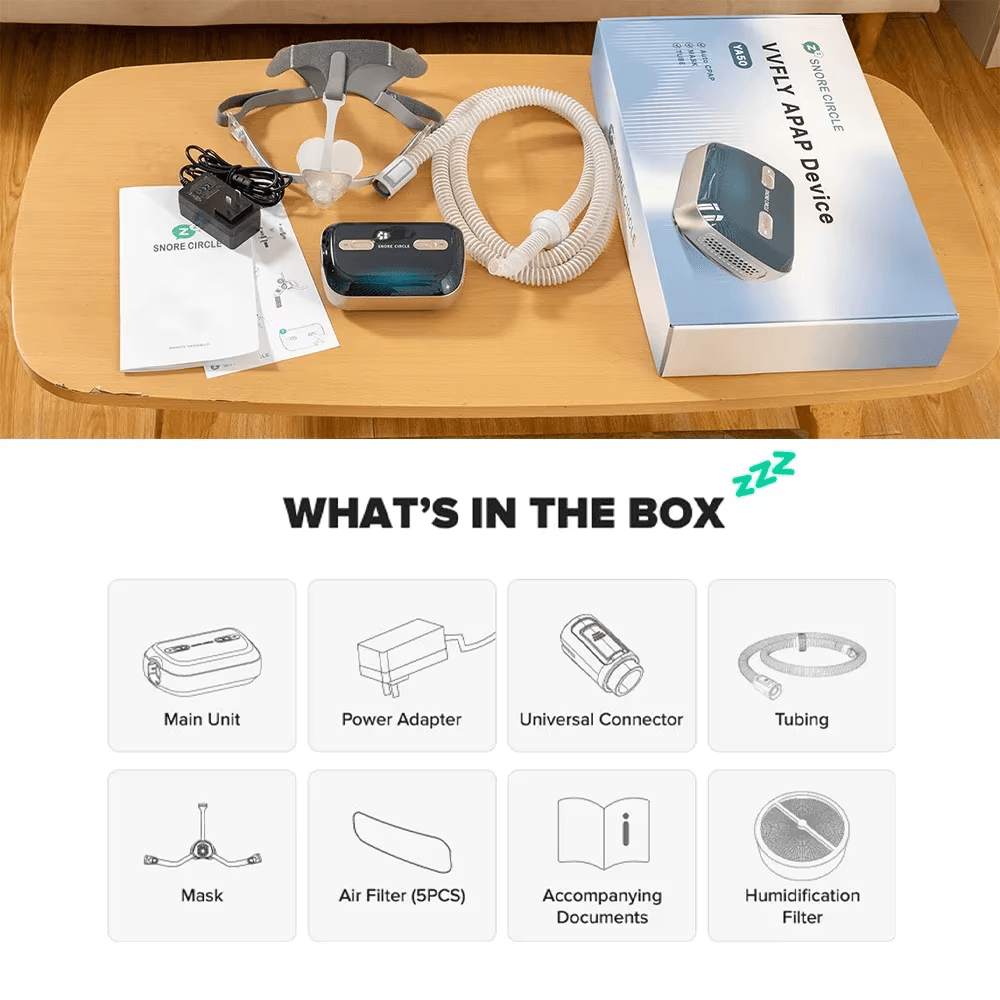 CPAP Machine Portable Anti Snoring and Sleep Apnea Ventilator Bilevel Ventilator Health Report With Mask for Auto CPAP/APAP