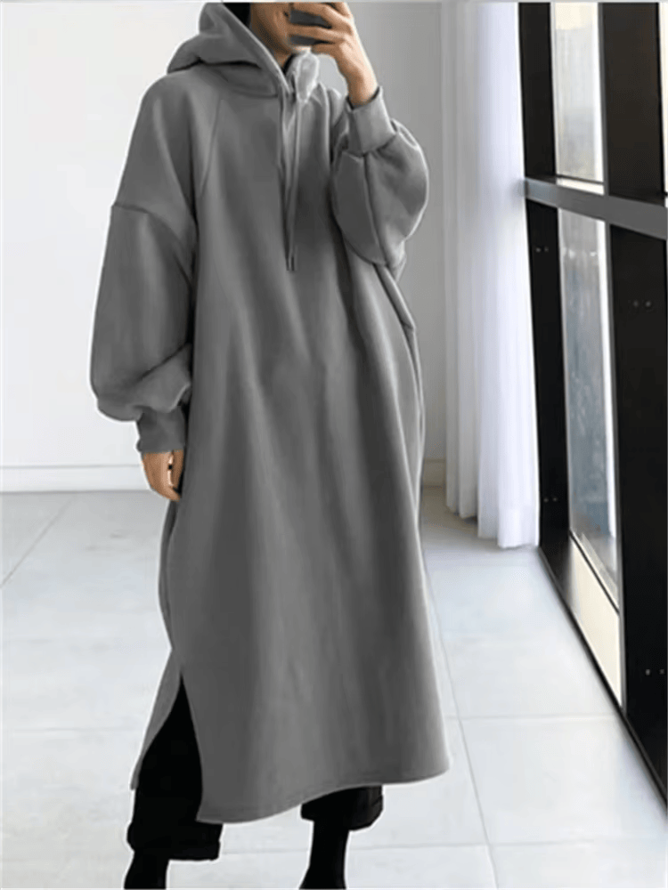 Fleece Lined Long Hoodies Women