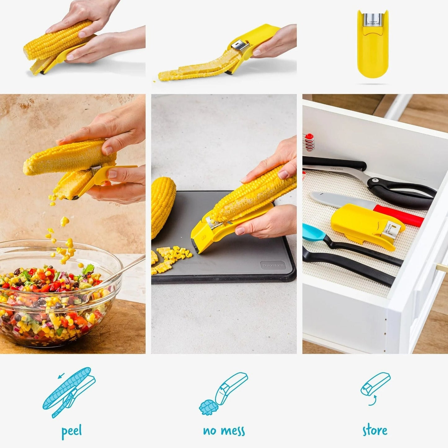 Fast Corn Cob Separator – Corn Kernel Peeler, Kitchen Tool.
