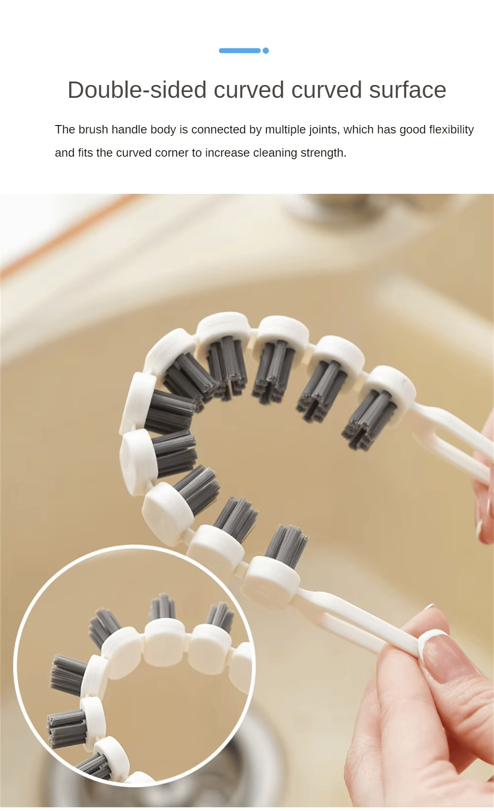 Flexible Gap Brush for Bathroom Faucet