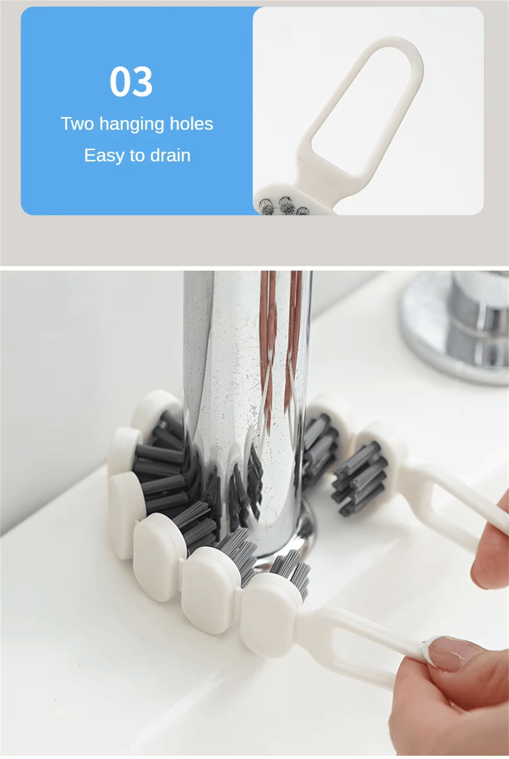 Flexible Gap Brush for Bathroom Faucet