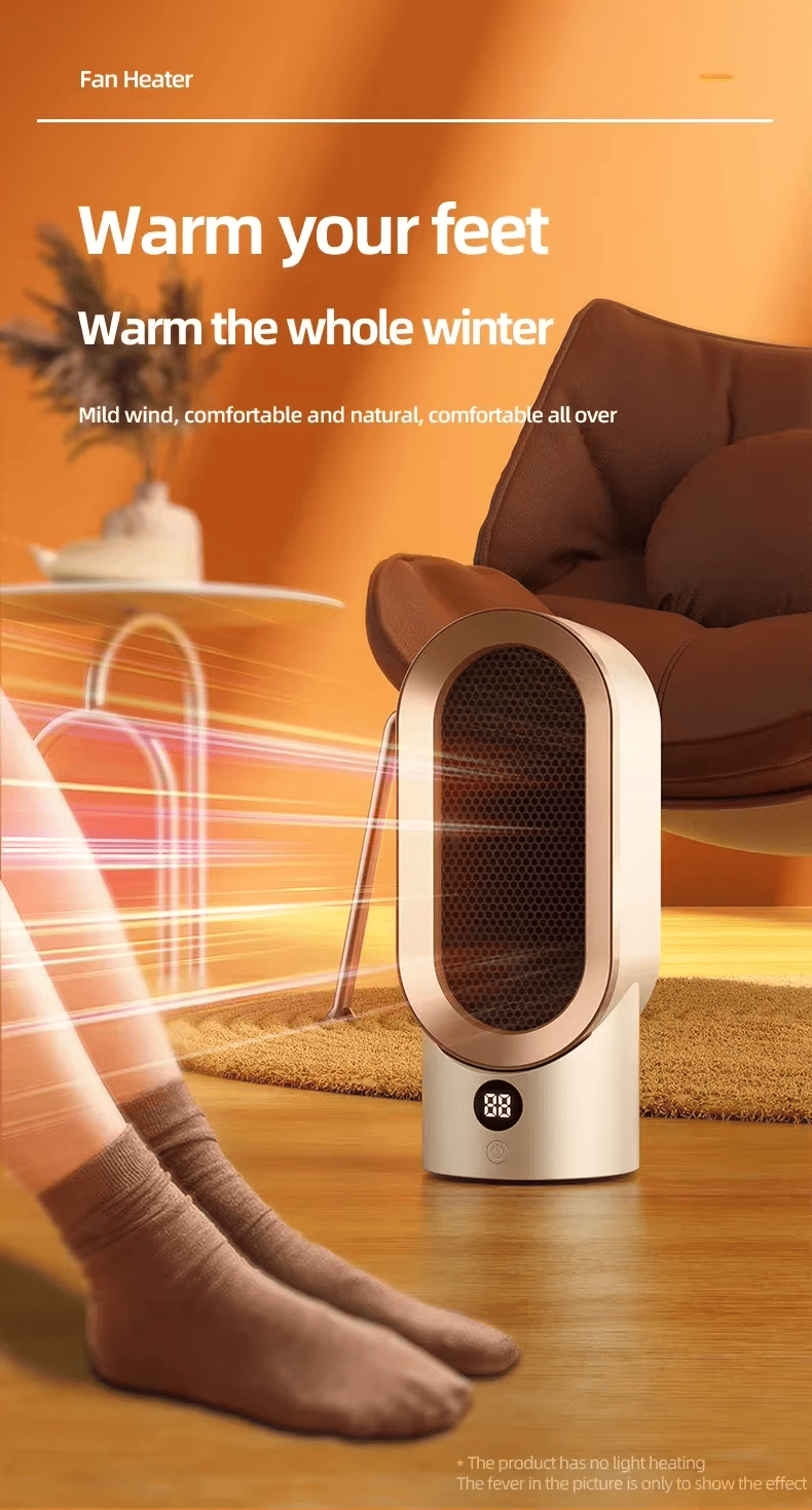 2024 Portable Mini Electric Heater - PTC Ceramic for Home, Office, Bedroom