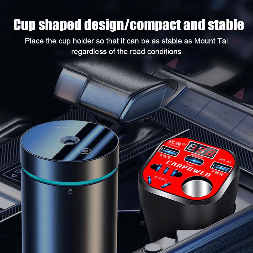 Car Mounted Cup Type Inverter Converter QC Charger