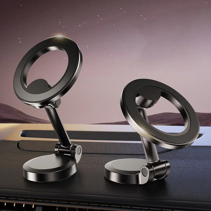 Magnetic Foldable Car Phone Mount - Anti-Shake Suction Cup Stand