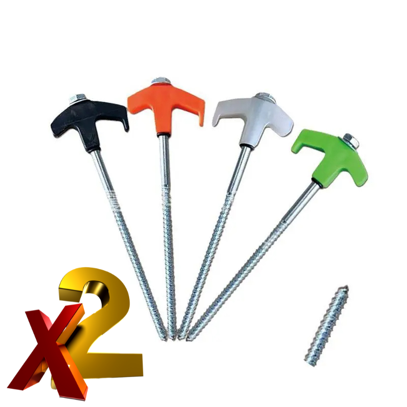 8" Screw in Tent Stakes - Ground Anchors Screw in