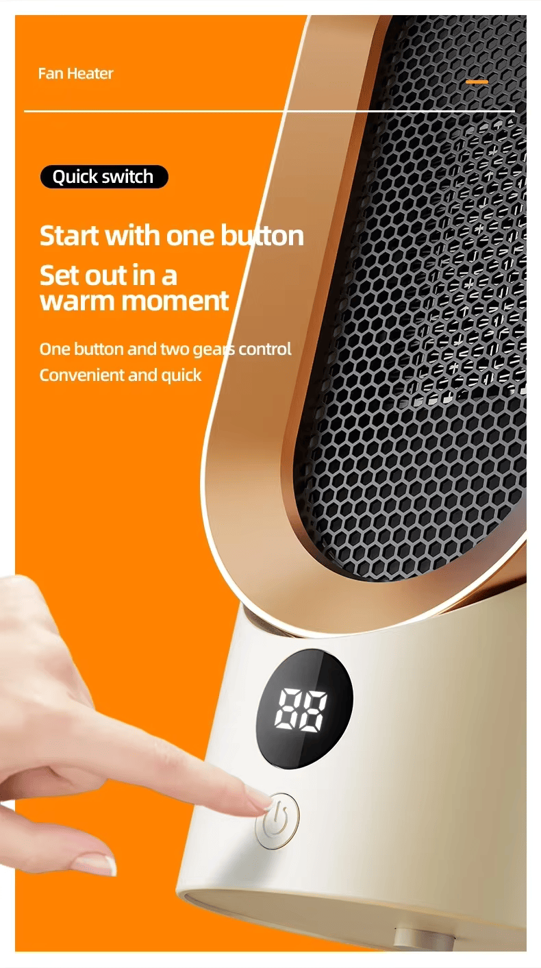 2024 Portable Mini Electric Heater - PTC Ceramic for Home, Office, Bedroom