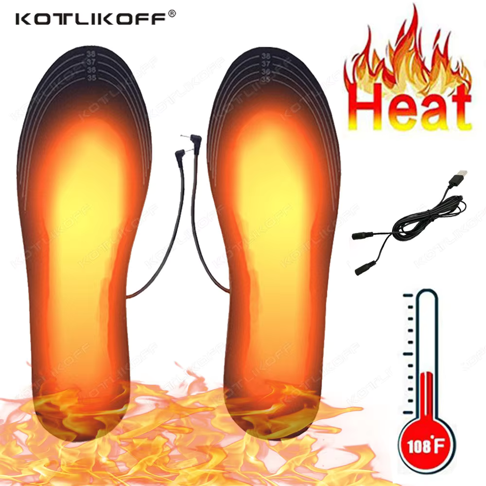 USB Heated Insoles for Feet – Electric Foot Warming Pad for Winter