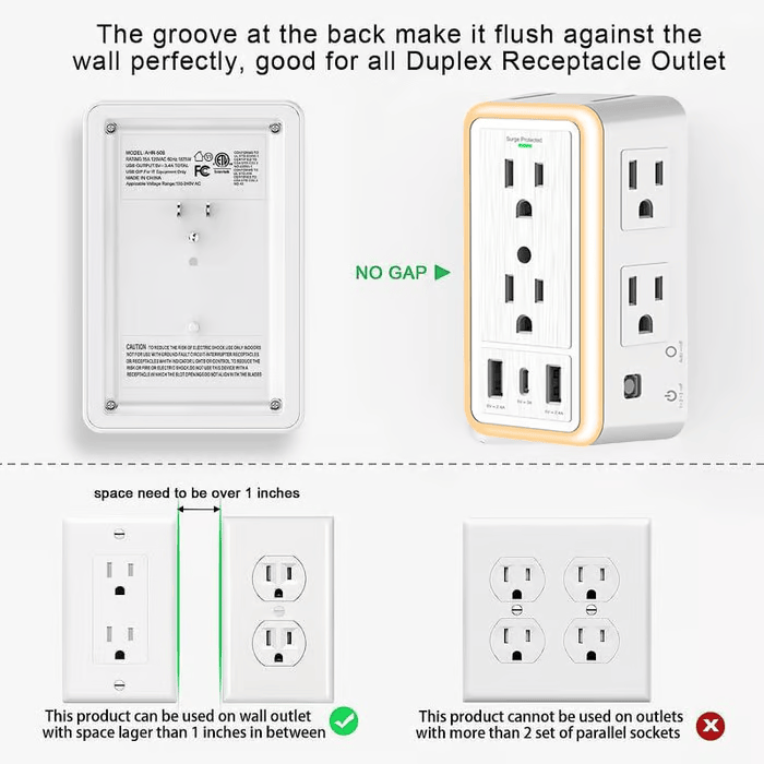 🔥 Multi Plug Outlet Surge Protector USB Smart Charging🔥