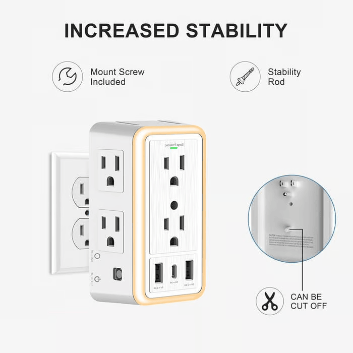 🔥 Multi Plug Outlet Surge Protector USB Smart Charging🔥