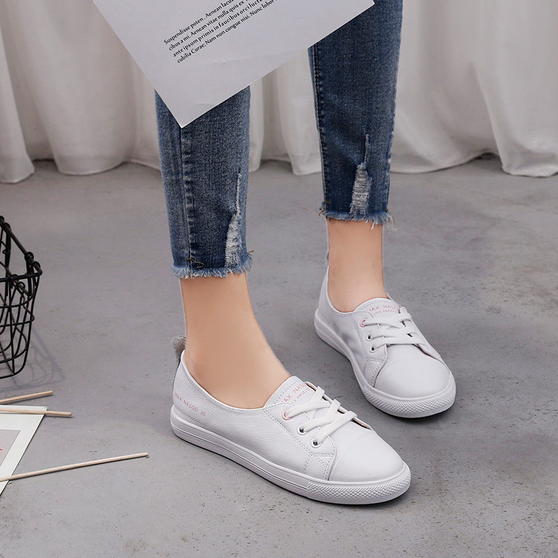 azfleek Slip-on Shoes Women's Genuine Leather Sneakers Casual Slip-On Sports Shoes