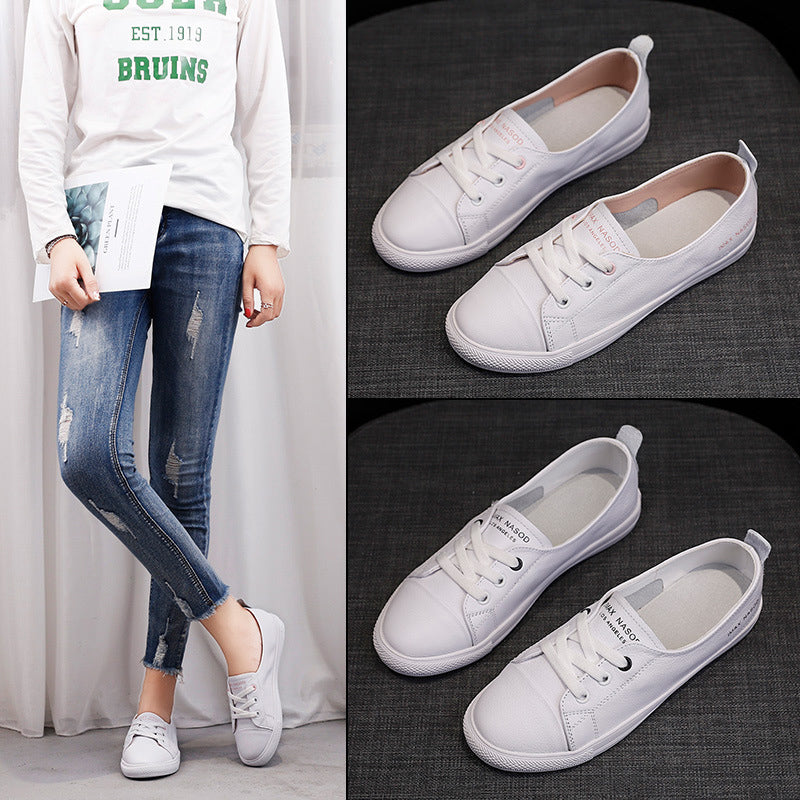 azfleek Slip-on Shoes Women's Genuine Leather Sneakers Casual Slip-On Sports Shoes