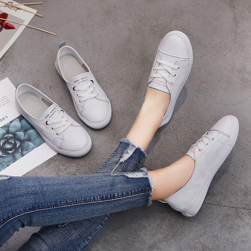 azfleek Slip-on Shoes Women's Genuine Leather Sneakers Casual Slip-On Sports Shoes